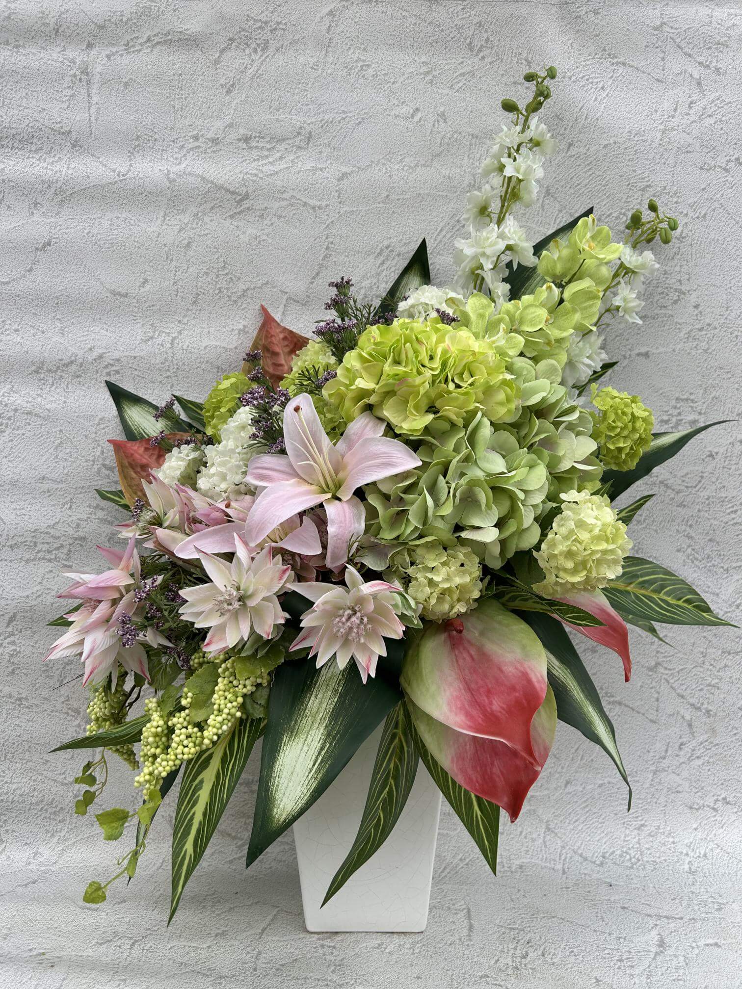 野沢園blog　東京近郊グリーンレンタル　アーティフィシャルフラワーのアレンジメント